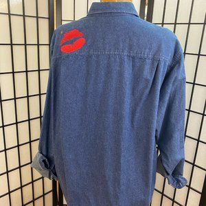 Vintage Embroidered Denim Button Up - Wallys Picks
